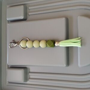 Key chain, purse accessory shades of green silicone NEW